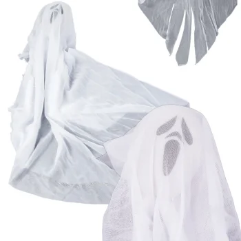 Hanging Halloween Ghost Decoration, 65 cm, Black and White