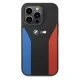 BMW Silicone Blue&Red Stripes M Collection Case for iPhone 15 Pro Max, Black