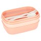 Three-Tier Lunch Box with Compartments, 1900ml, Orange