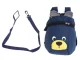Teddy Bear Kids Backpack with Safety Leash, Navy Blue