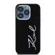 Karl Lagerfeld iPhone 15 Pro Max Case Silicone Metal Script Logo, Black