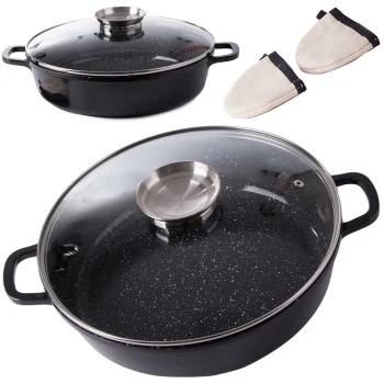 Pot with Aromatizer in Lid Handle and Non-Stick Coating, 6 L, with Oven Mitts, Cast Aluminium