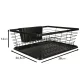Dish Drying Rack with Utensil Holder and Drip Tray for Kitchen Counter, Black