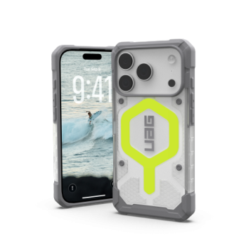 UAG Pathfinder Clear MagSafe Phone Case Cover iPhone 17 Pro - Neon Gray