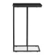C Shaped Side Table for Laptop Faux Marble End Table for Couch ModernHome, Black