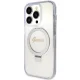 Guess Ring Stand Script Glitter MagSafe Case for iPhone 15 Pro - Transparent