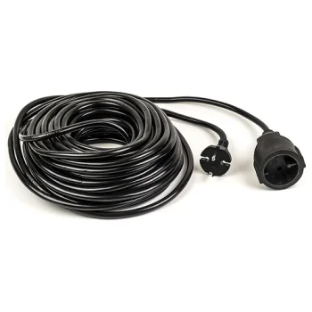 Extension Cord 20m, 1 Socket, 2x1.5mm2, Black