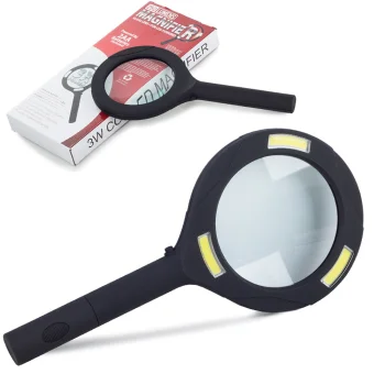 Handheld Reading Magnifier with 3 SMD LEDs and 3x Magnification