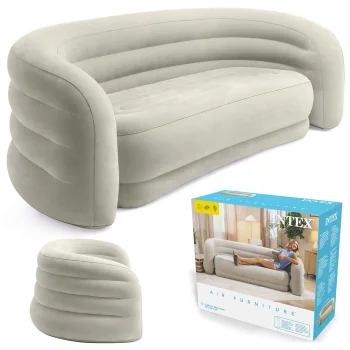 Intex 66571 Inflatable Sofa Bed, Velour, 229x109x81 cm