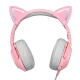 Onikuma K9 RGB Gaming Headphones with Cat Ears, Pink
