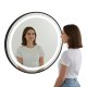 Round LED Bathroom Mirror 80 cm with 3 Color Lights and Dimmable Touch Switch ModernHome