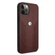 BMW iPhone 12 / 12 Pro Case Leather Curve Perforate, Red