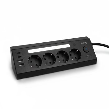 Huslog Surge Protector Power Strip with USB C, 4 Outlets and LED Night Light