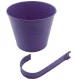 Practical balcony flower pot with handle, 16 cm, dark purple