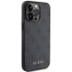Apple iPhone 15 Pro 6.1\'\' Guess 4G Metal Gold Logo Case Cover, Gray