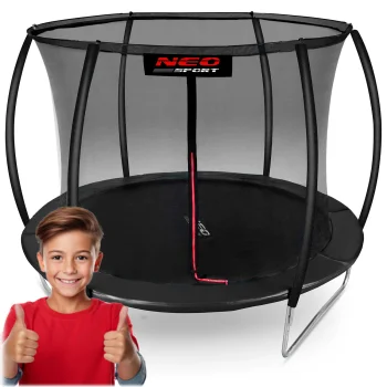 Neo-Sport Garden Trampoline 312 cm (10ft) with Inner Net and Ladder, Black