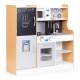 Wooden play kitchen for kids with sound, LED, chalkboard, metal accessories, ECOTOYS, 3+ years