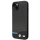 BMW iPhone 14 Plus Case Leather Carbon, Black