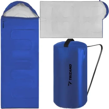 Trizand Tourist Sleeping Bag with Hood, Blue/Black