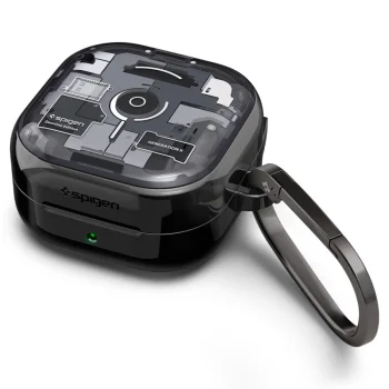 Ausinių dėklas Spigen Ultra Hybrid Zero One, skirtas Samsung Galaxy Buds 4 / 4 Pro, juodas