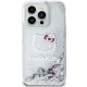 Hello Kitty iPhone 15 Pro Case Liquid Glitter Charms Kitty Head, Silver