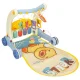 2-in-1 educational baby play mat and walker with piano, blue