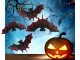 Halloween Bat Decoration, Set of 4, Brown-Black
