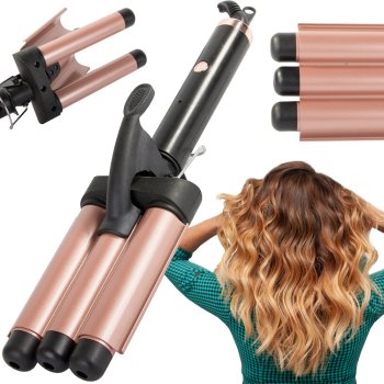 Ceramic hair waver curling iron with ion technology, 25 mm, 85 W