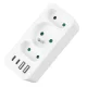 Socket Splitter Maclean MCE248 F/W, 3 Outlets, 2x USB-A, 2x USB-C PD 20W, White