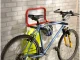 Folding Double Bike Wall Mount with Hooks, Black/Red