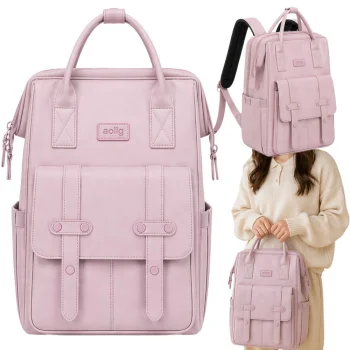 Spacious Women's City Backpack, A4, Purple