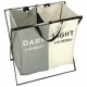 Two-Compartment Laundry Basket, White/Grey