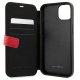 Ferrari iPhone 13 mini Wallet Case On Track Carbon Stripe, Red
