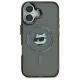 Karl Lagerfeld iPhone 16 Plus Case IML Metal Choupette Head MagSafe, Black