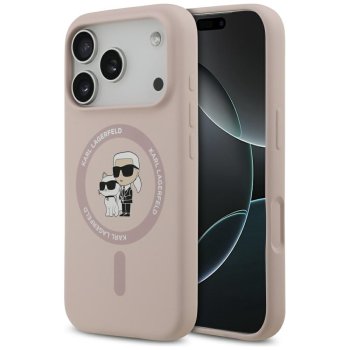 Karl Lagerfeld Silicone Karl&Choupette Ring MagSafe Phone Case Cover iPhone 17 Pro - Pink