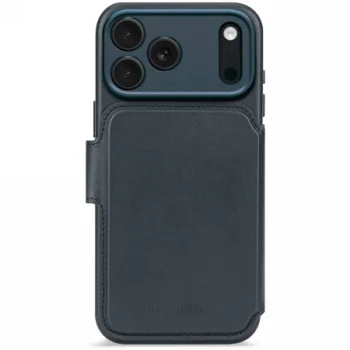 Decoded Leather Detachable Wallet MagSafe Phone Case Cover iPhone 17 Pro - navy blue