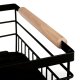 One-tier dish drying rack with removable tray and wooden handles black