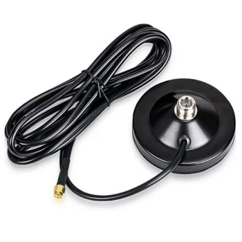 Magnetic Antenna Base Holder with 2m Cable, Black