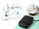 Electric Sewing Machine with 12 Stitches and Accessories, White-Turquoise