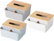 Tissue Box with Organizer and Bamboo Lid