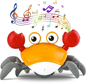 Interactive Crawling Crab Toy with Sensor and Music, Red