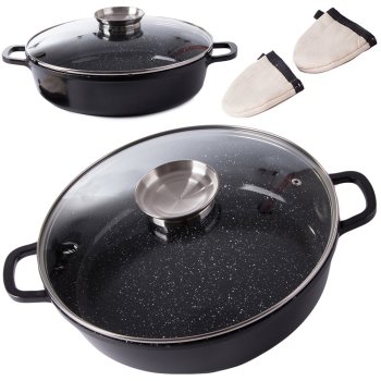 Katls ar aromatizētāju vāka rokturī un nepiedegošu pārklājumu, 6 l, ar podu turētājiem, lietais alumīnijs