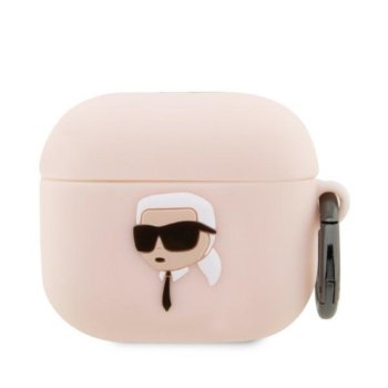Karl Lagerfeld AirPods 3 Cover Silicone Karl's Head 3D Pink