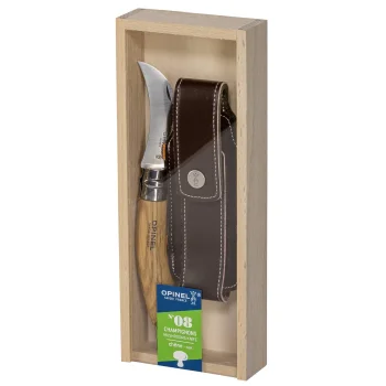 Opinel Mushroom Knife with Oak Handle, Brush and Sheath, 8 cm