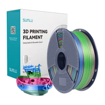 Sunlu PLA+ Silk 3D Printer Filament 1.75mm 1kg, Rainbow 06