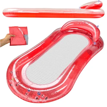 Bestway 43103 Inflatable Air Mattress with Mesh Bottom and Backrest, Red