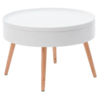 Modernhome Round Coffee Table with Storage Compartment 60 cm