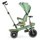 ECOTOYS 2-in-1 Kids Tricycle Stroller with Rotating Seat and Canopy, Green