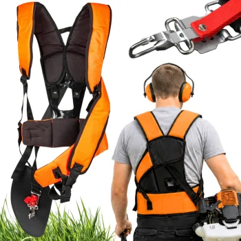 Adjustable Double Shoulder Harness for String Trimmers and Brush Cutters, Orange