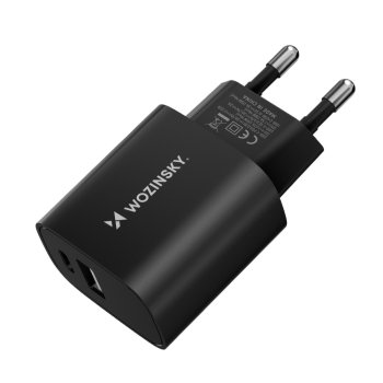 Wozinsky WGWCB USB-A USB-C 20W Wall Charger - Black
